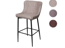 Taburete de bar MCW-H79, tela/textil gris