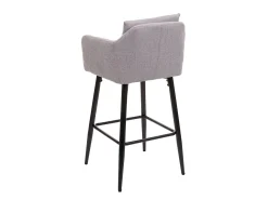 Taburete de bar MCW-H93, tela/textil gris claro