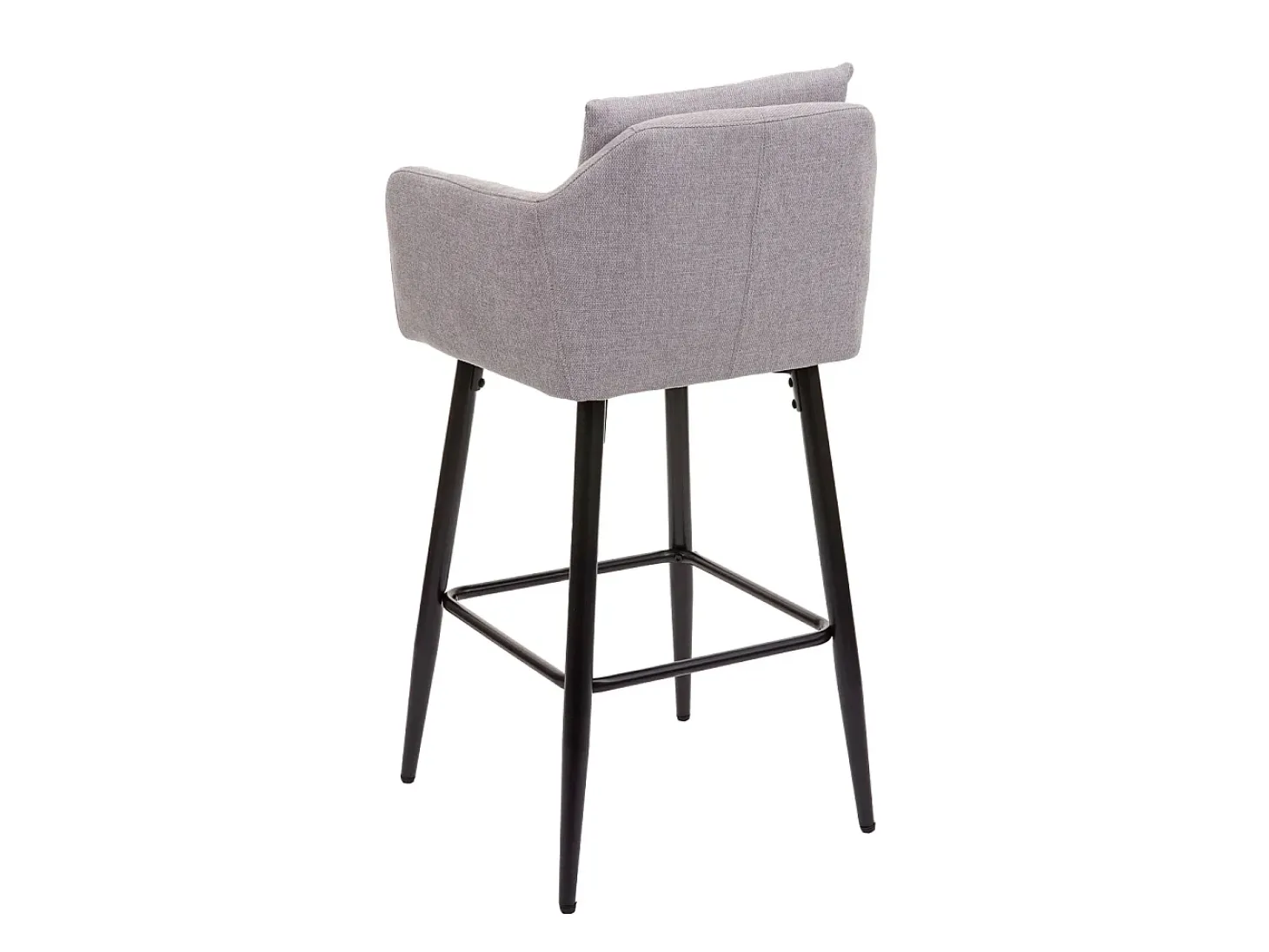 Taburete de bar MCW-H93, tela/textil gris claro