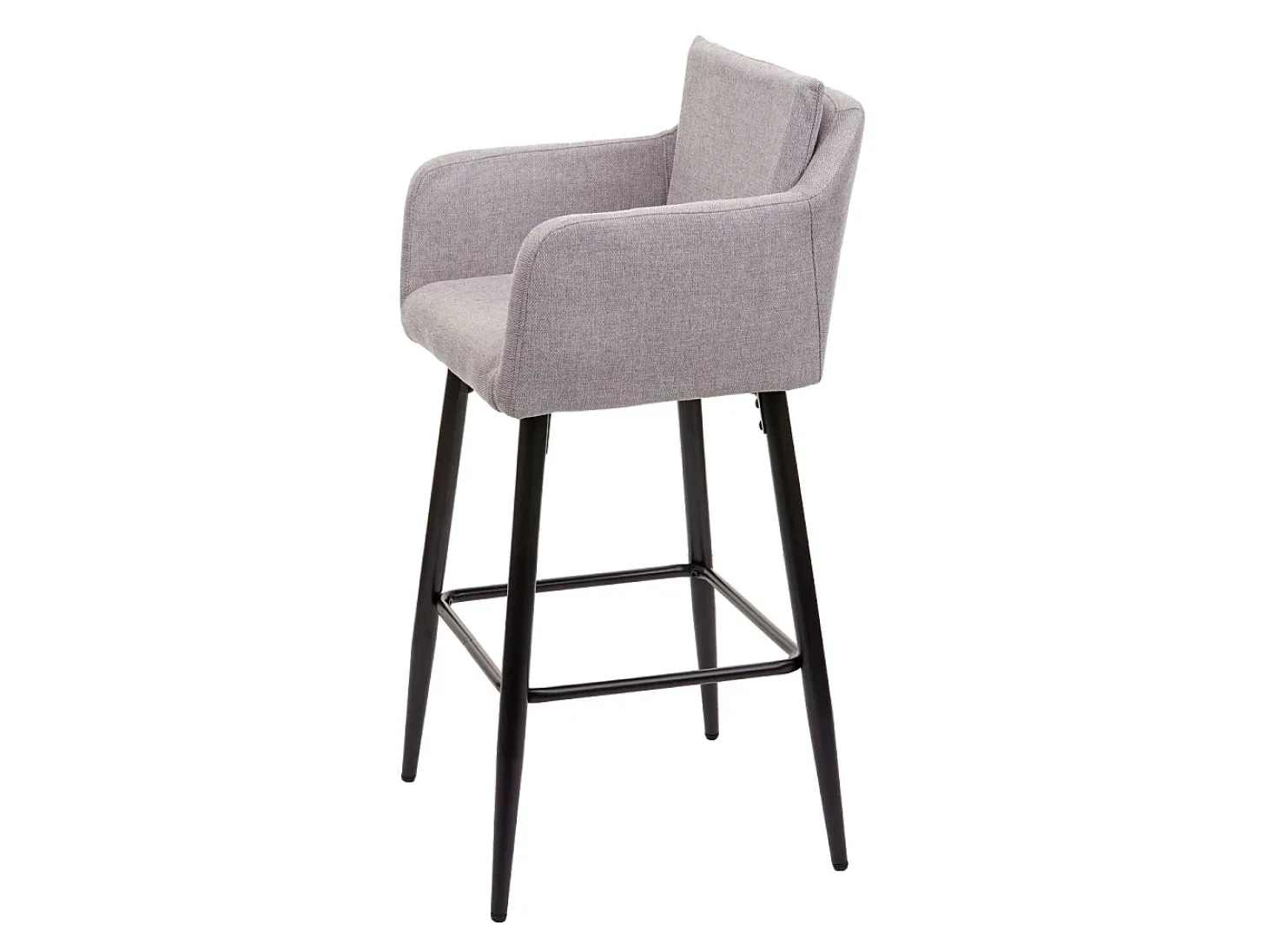 Taburete de bar MCW-H93, tela/textil gris claro