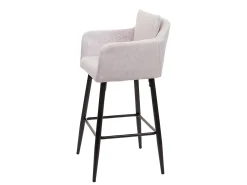 Taburete de bar MCW-H93 (juego de 2), tela/textil crema-beige