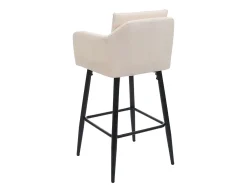 Taburete de bar MCW-H93 (juego de 2), imitación de cuero crema-beige