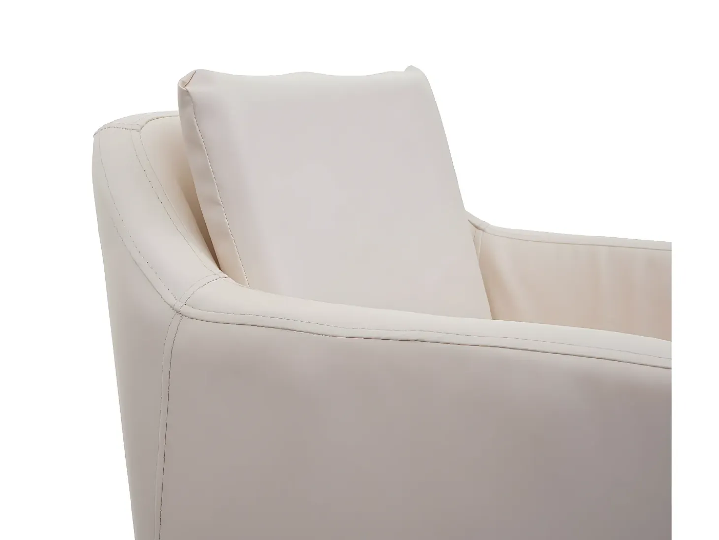 Taburete de bar MCW-H93 (juego de 2), imitación de cuero crema-beige