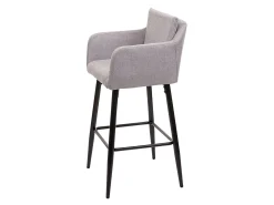 Taburete de bar MCW-H93 (juego de 2), tela/textil gris claro