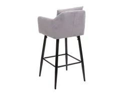 Taburete de bar MCW-H93 (juego de 2), tela/textil gris claro