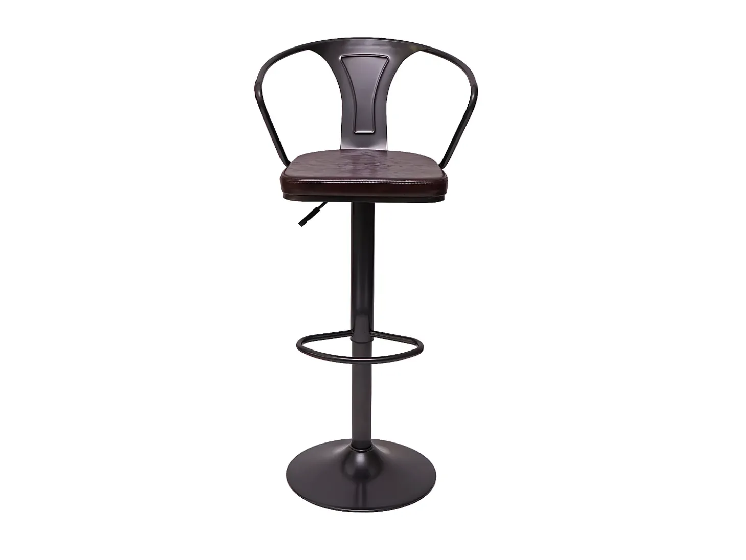 Taburete de bar MCW-H10b (juego de 2), vintage negro-marrón