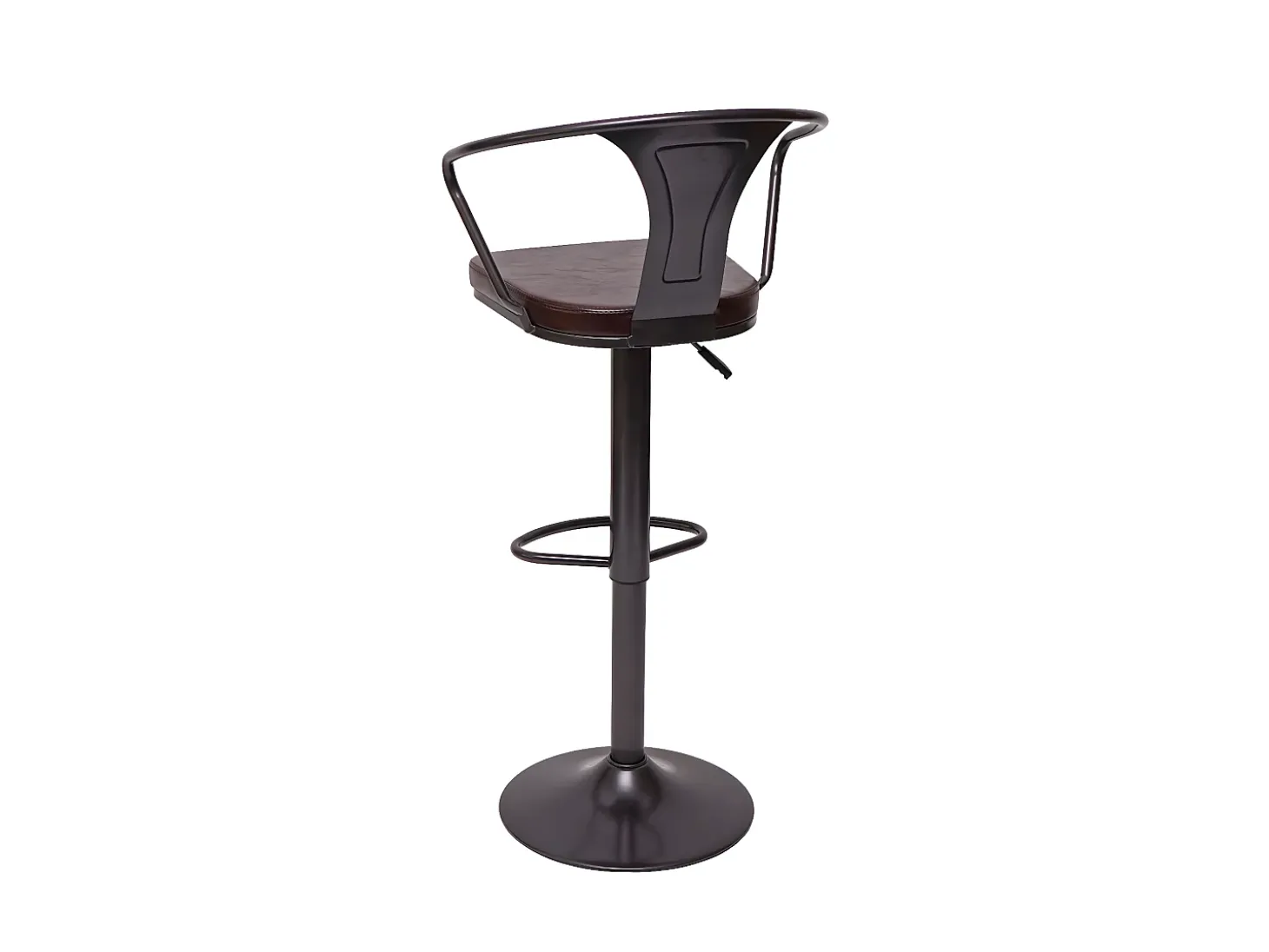 Taburete de bar MCW-H10b (juego de 2), vintage negro-marrón