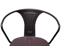 Taburete de bar MCW-H10b (juego de 2), vintage negro-marrón