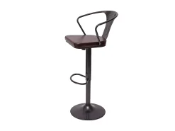 Taburete de bar MCW-H10b (juego de 2), vintage negro-marrón