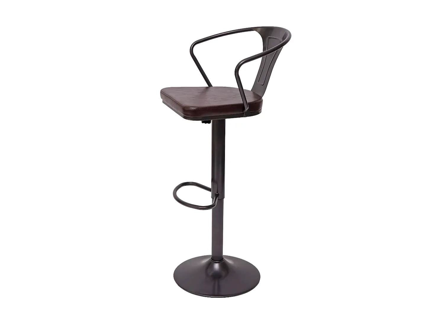 Taburete de bar MCW-H10b (juego de 2), vintage negro-marrón