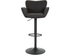 Taburete de bar MCW-M67 (juego de 2), gris oscuro pie negro