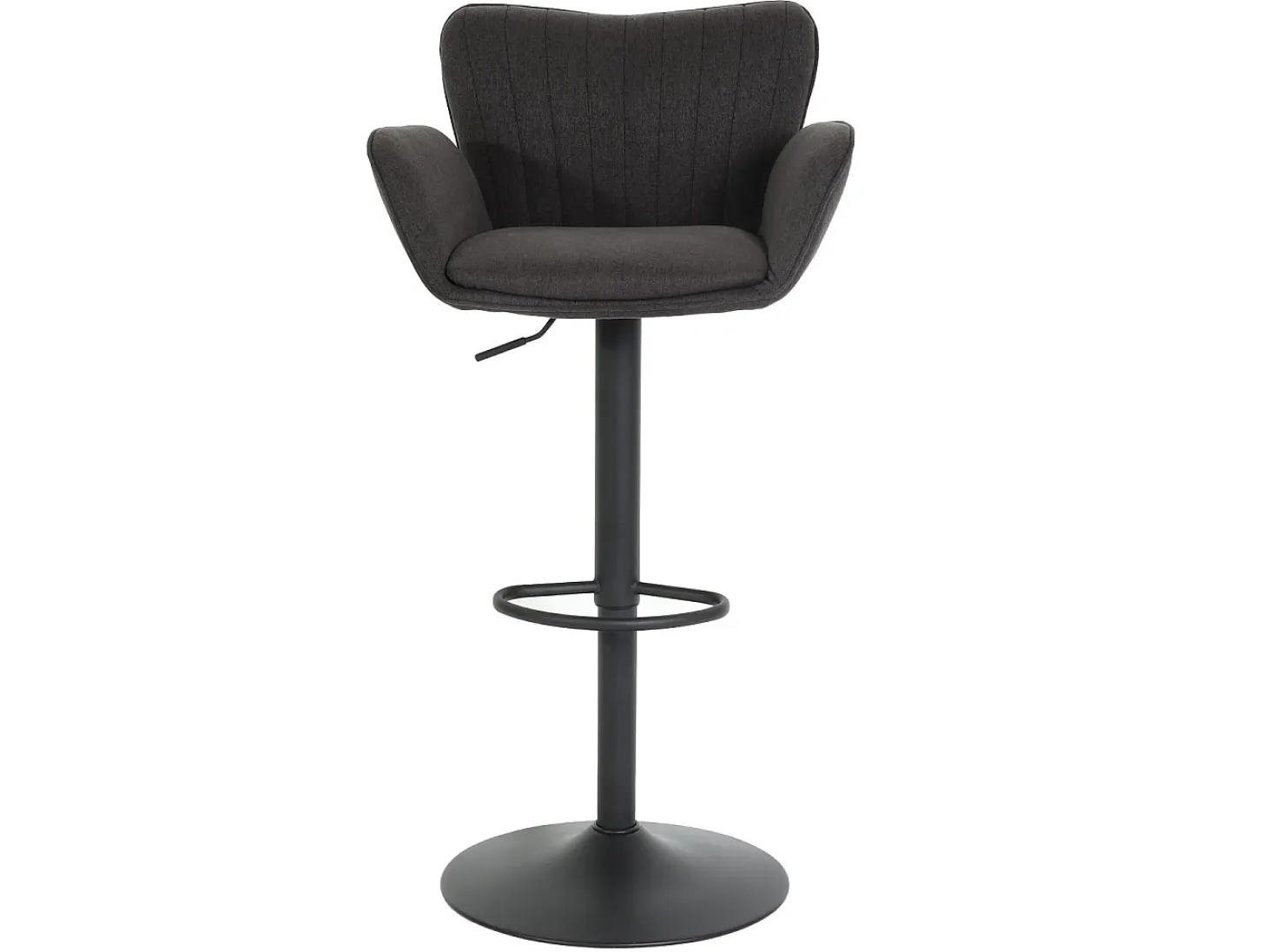 Taburete de bar MCW-M67 (juego de 2), gris oscuro pie negro