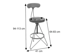 Taburete de bar MCW-N18 (juego de 2), marrón, estructura dorada