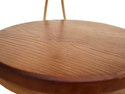 Taburete de bar MCW-N18 (juego de 2), marrón, estructura dorada