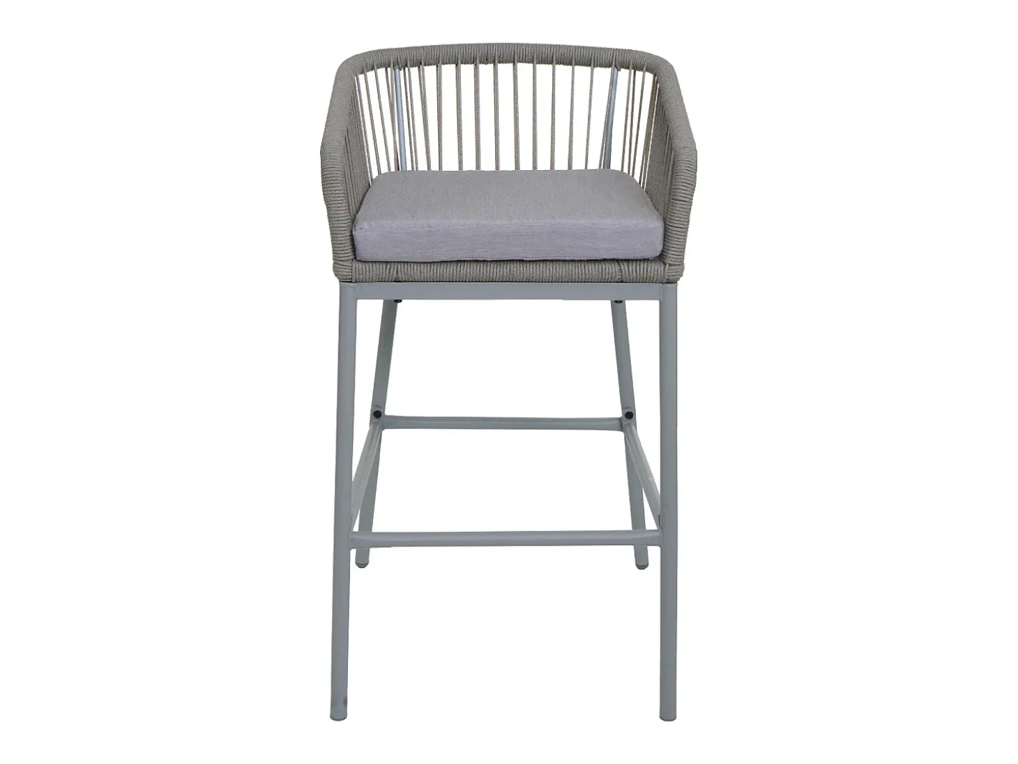Taburete de bar MCW-O22 (juego de 2), gris claro, cojín gris claro