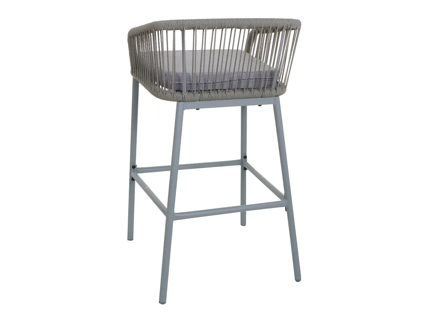 Taburete de bar MCW-O22 (juego de 2), gris claro, cojín gris claro