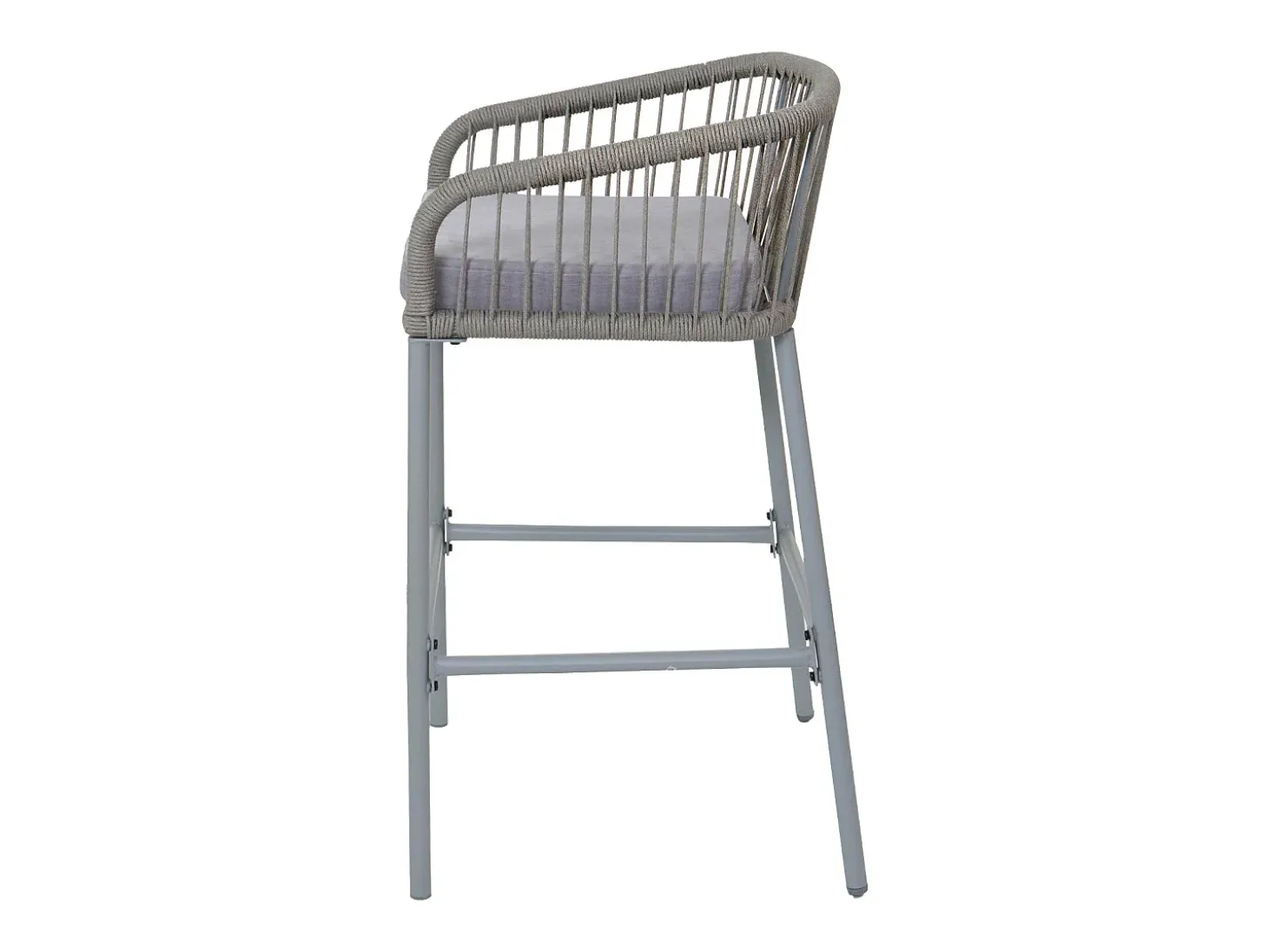 Taburete de bar MCW-O22 (juego de 2), gris claro, cojín gris claro
