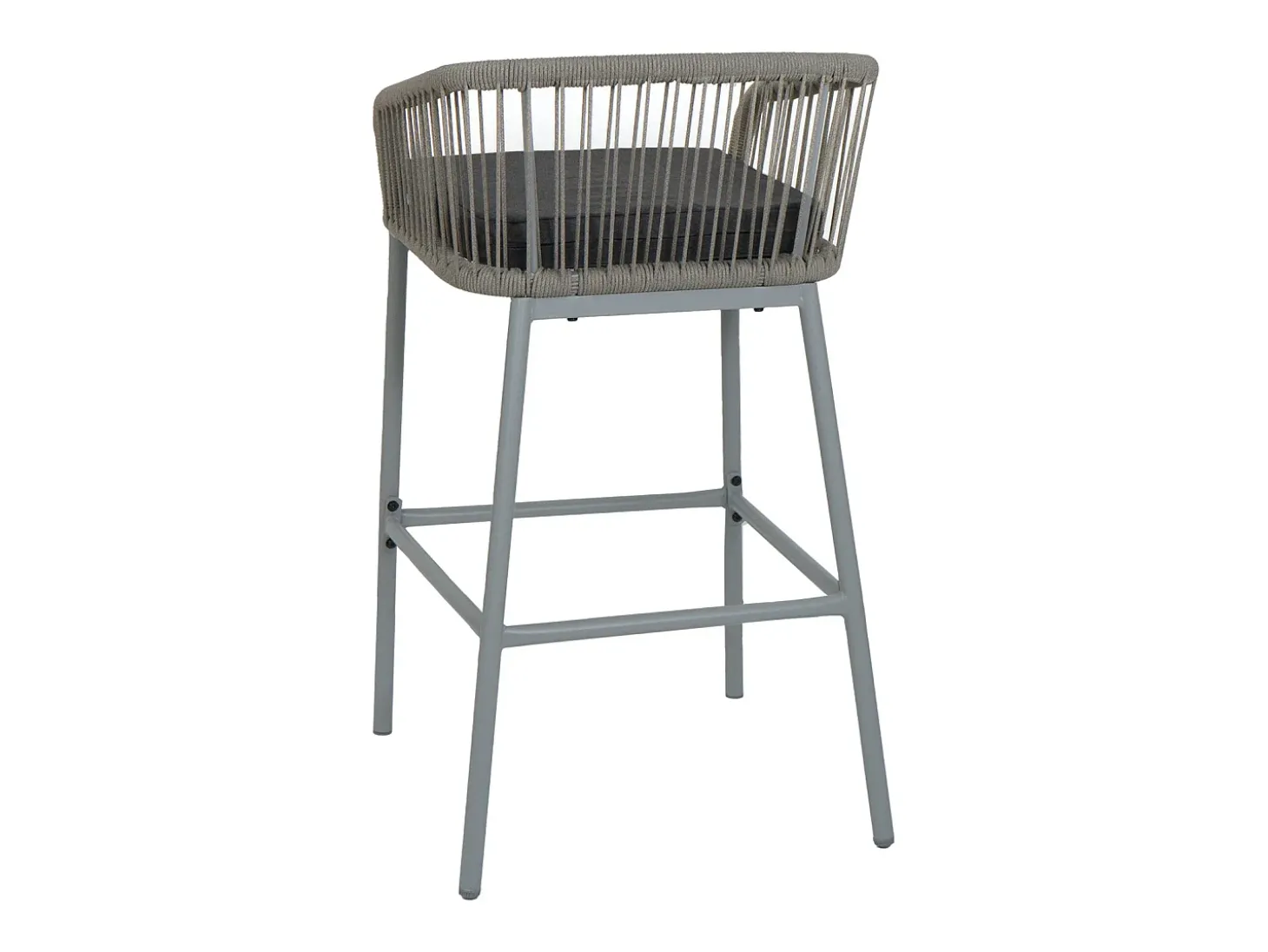 Taburete de bar MCW-O22 (juego de 2), gris claro, cojín gris oscuro