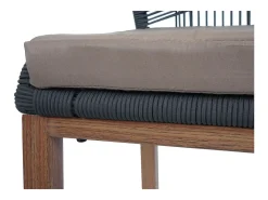 Taburete de bar MCW-O21 (set de 2), antracita, cojín topo