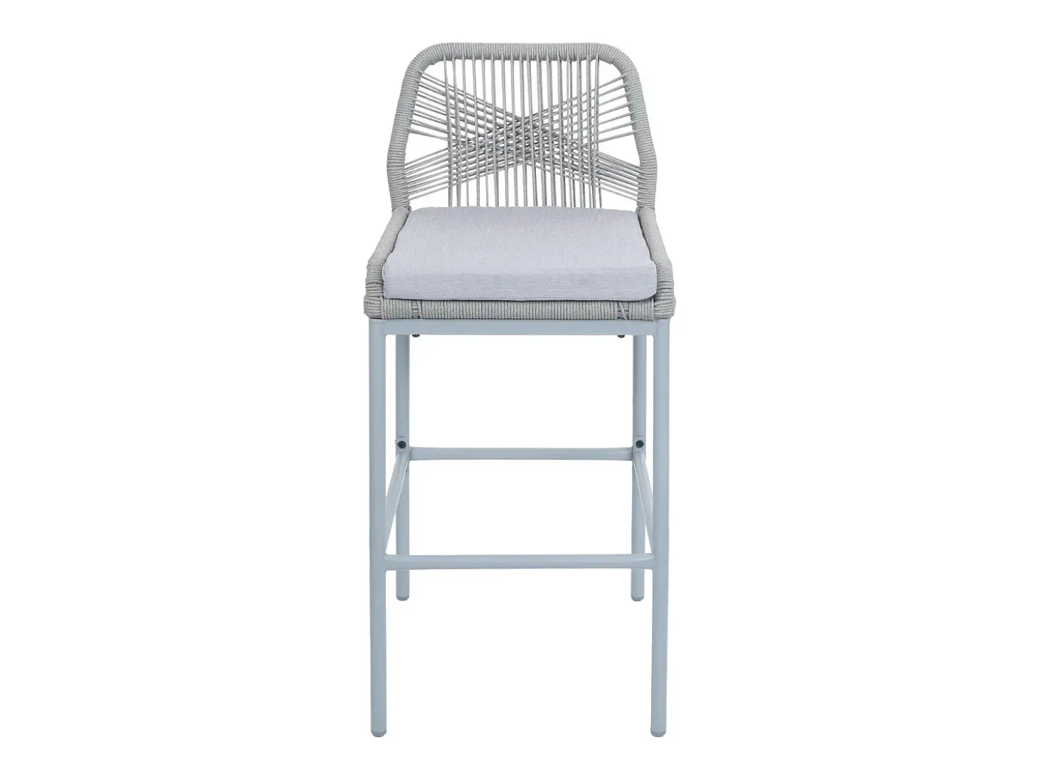 Taburete de bar MCW-O21 (set de 2), gris claro, cojín gris claro