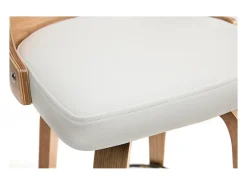 Taburete de bar nórdico blanco y madera clara GARBO