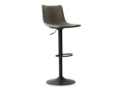 Taburete de bar SOUL – PU gris – Altura ajustable 88-109 cm – Patas de metal – Estilo vintage