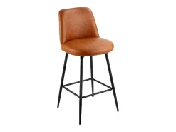 Taburete de Bar SucceBuy, Lote de 2, Silla de Bar Moderna en Piel de PU, Asiento de Cocina Giratorio, 68.6 cm de Alto, con Respaldo Y Pies en Metal, Marrón