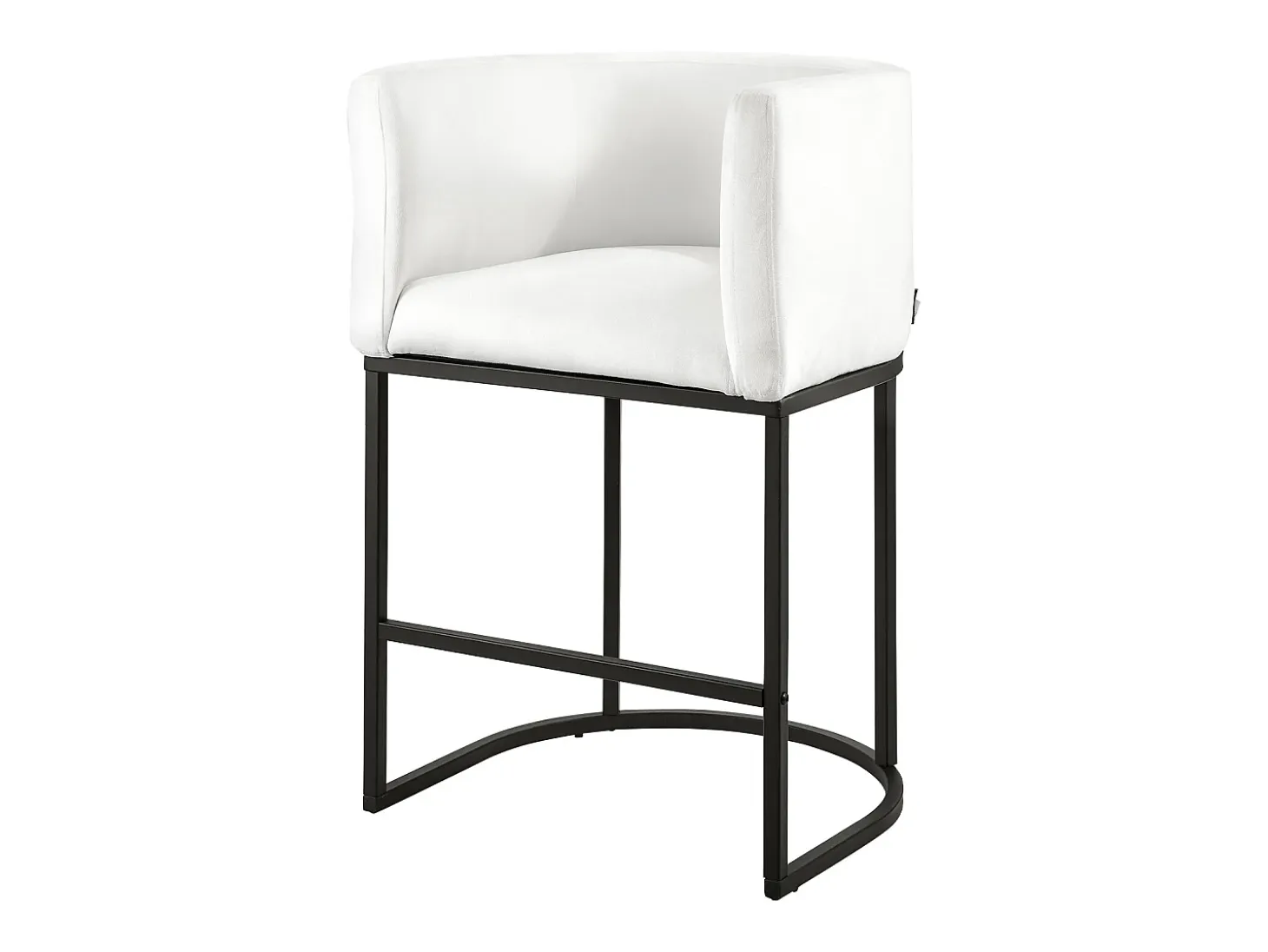 Taburete de Bar SucceBuy, Lote de 3, Silla de Bar en Tela, 63.5 cm Alto, Asiento de Cocina con Respaldo, Reposabrazos, Estructura en Metal Y Reposapiés, Blanco