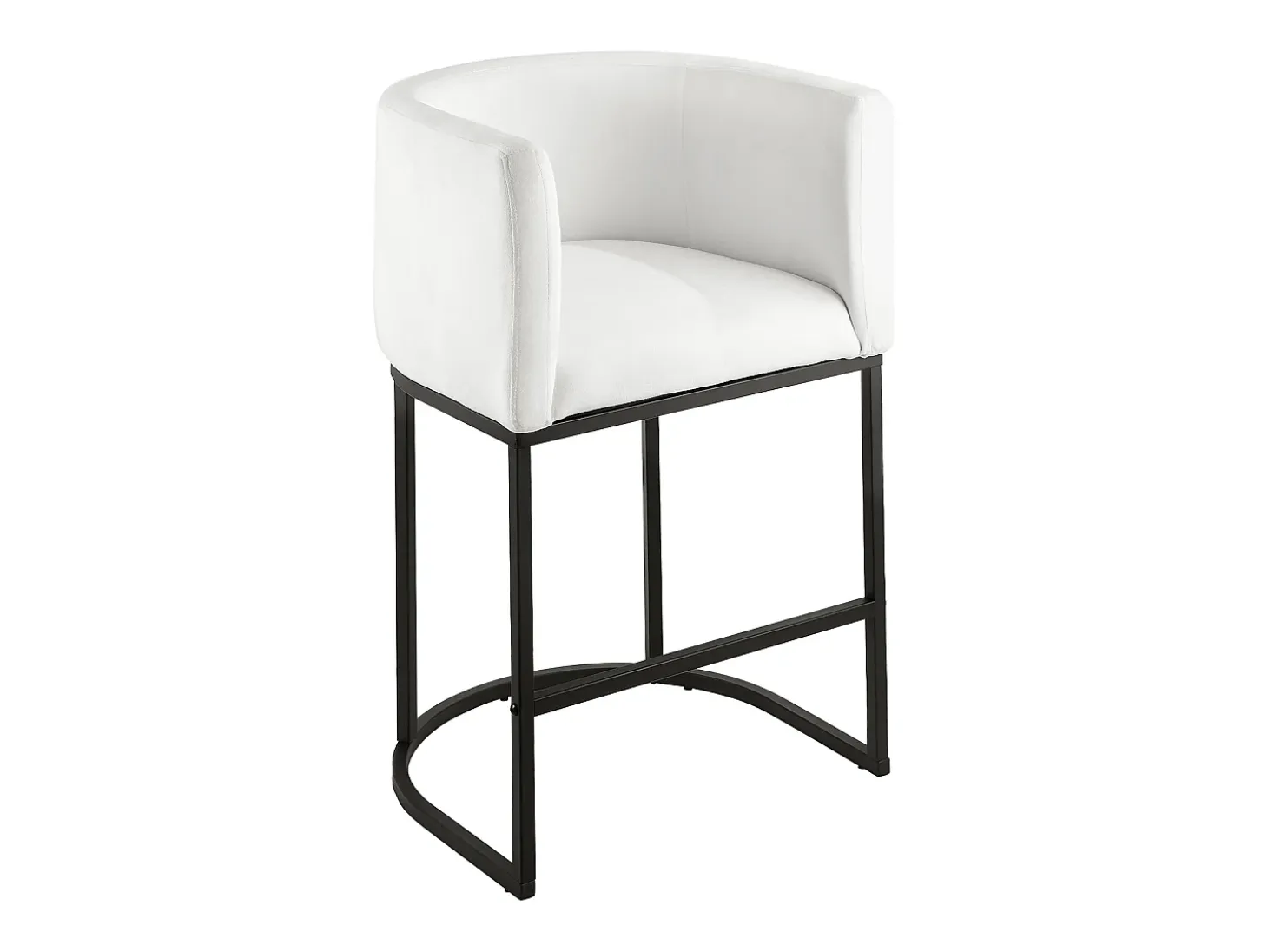 Taburete de Bar SucceBuy, Lote de 3, Silla de Bar en Tela, 63.5 cm Alto, Asiento de Cocina con Respaldo, Reposabrazos, Estructura en Metal Y Reposapiés, Blanco