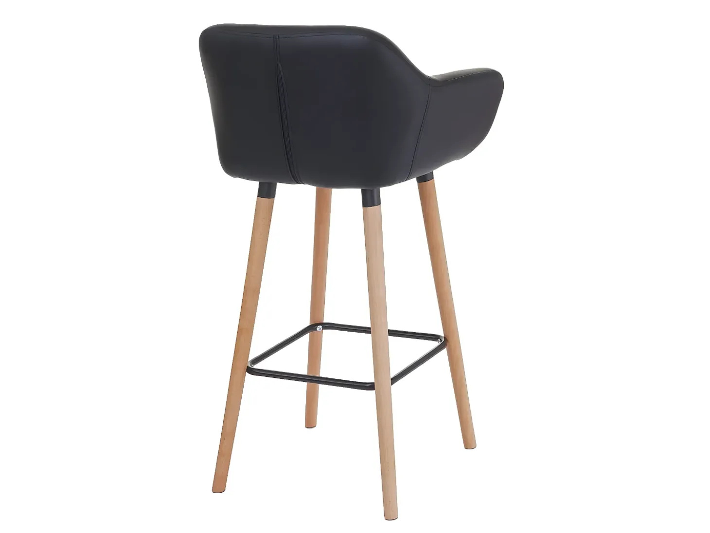 Taburete de bar Vaasa T381, imitación de cuero, negro