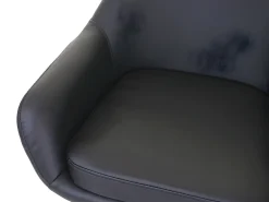 Taburete de bar Vaasa T381, imitación de cuero, negro