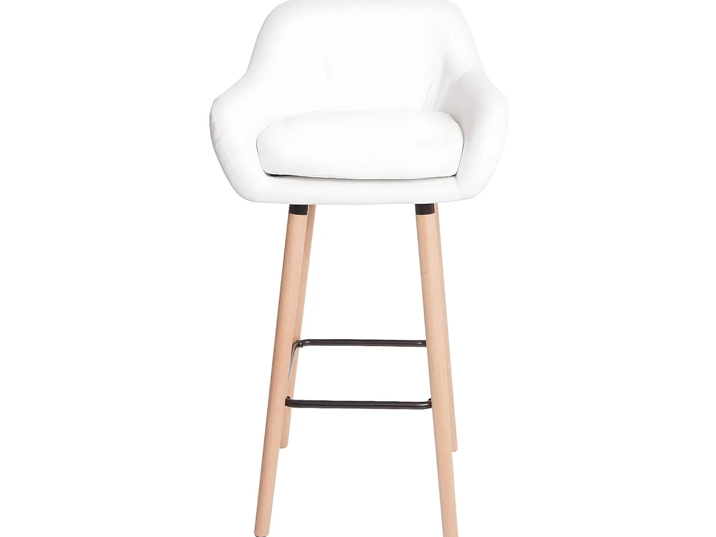 Taburete de bar Vaasa T381, imitación de cuero, blanco