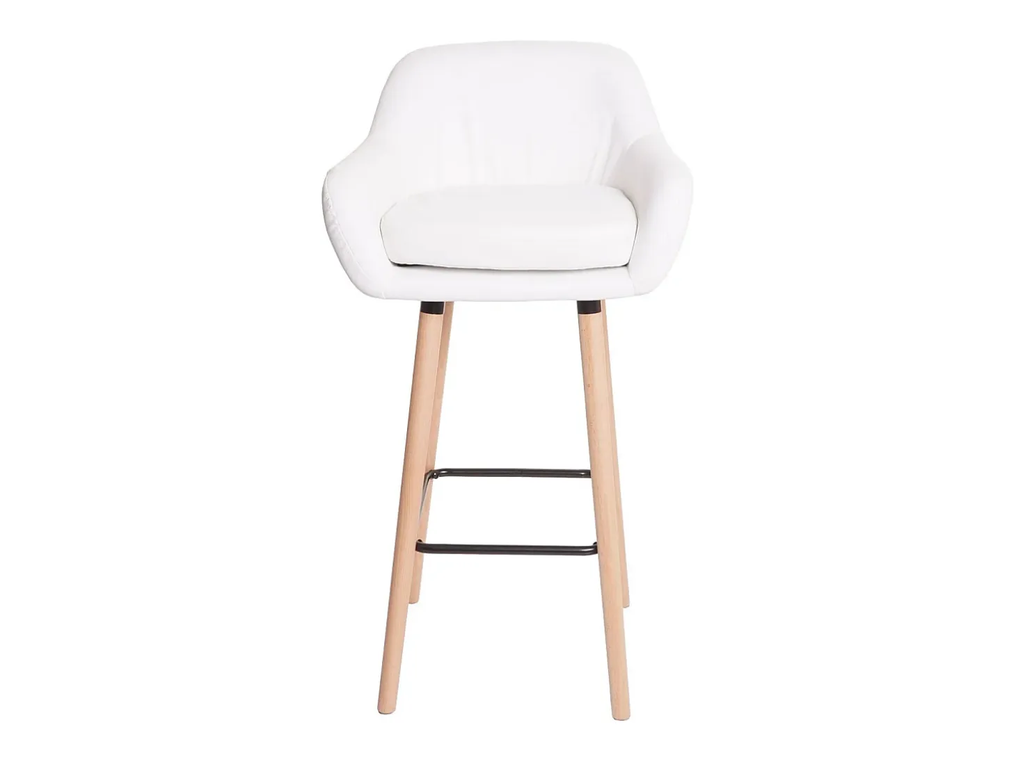 Taburete de bar Vaasa T381 (set de 2), polipiel, blanco