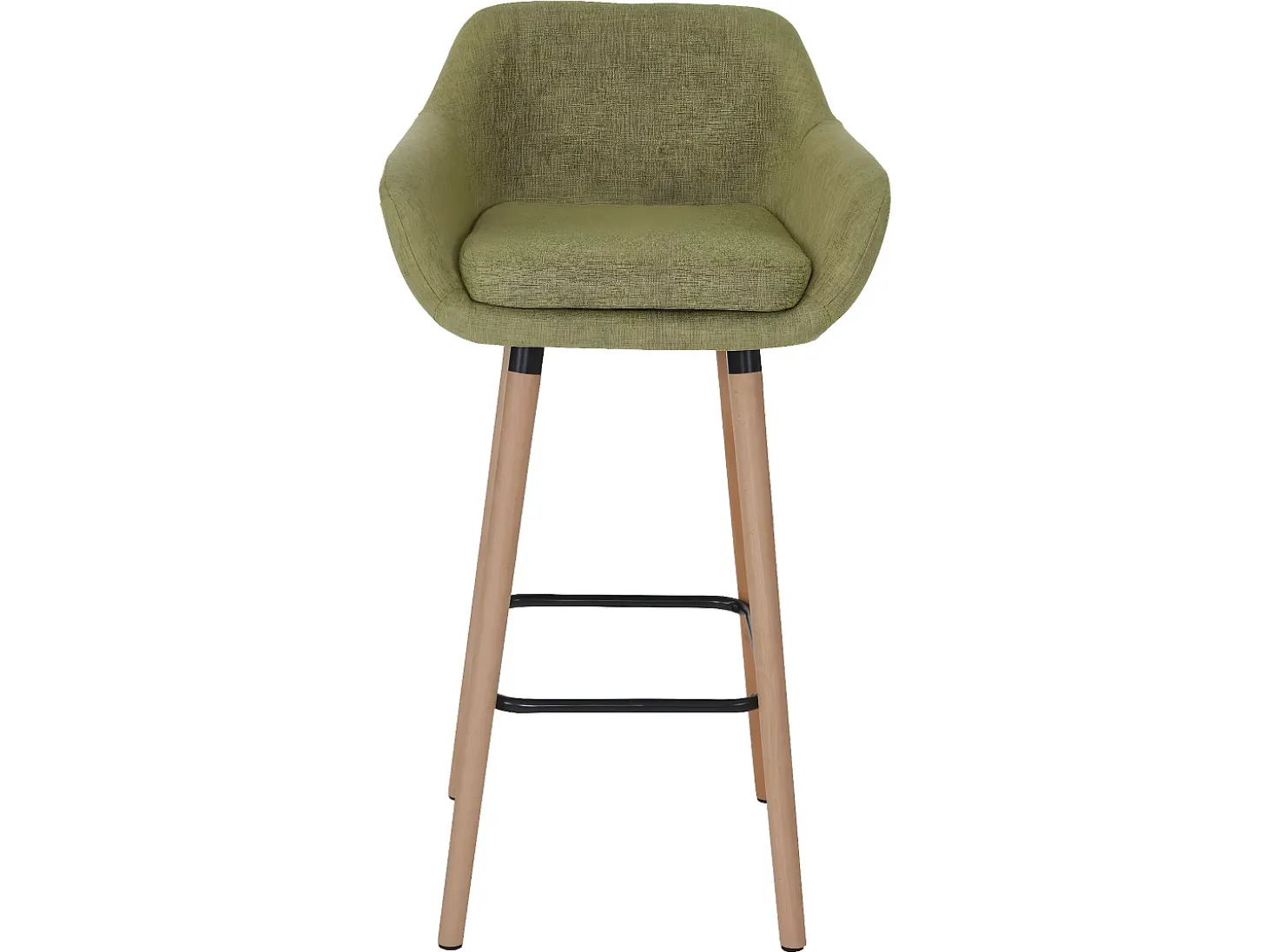 Taburete de bar Vaasa T381 (set de 2), textil, verde claro
