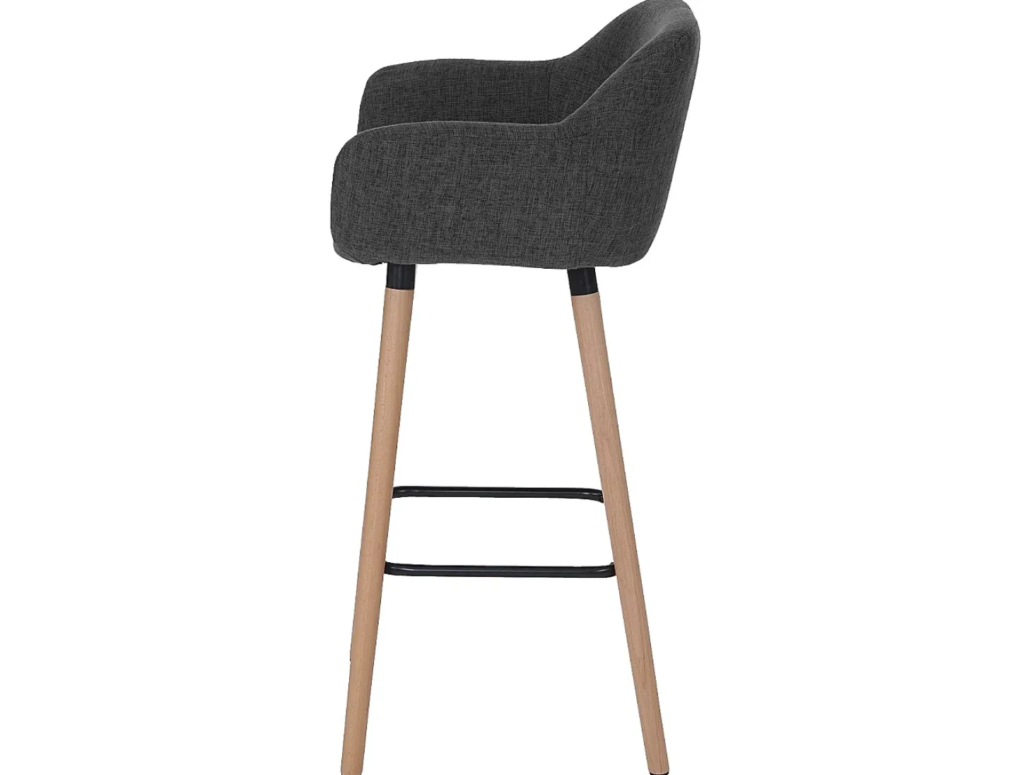 Taburete de bar Vaasa T381 (set de 2), textil, gris oscuro