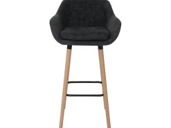 Taburete de bar Vaasa T381 (set de 2), textil, gris oscuro
