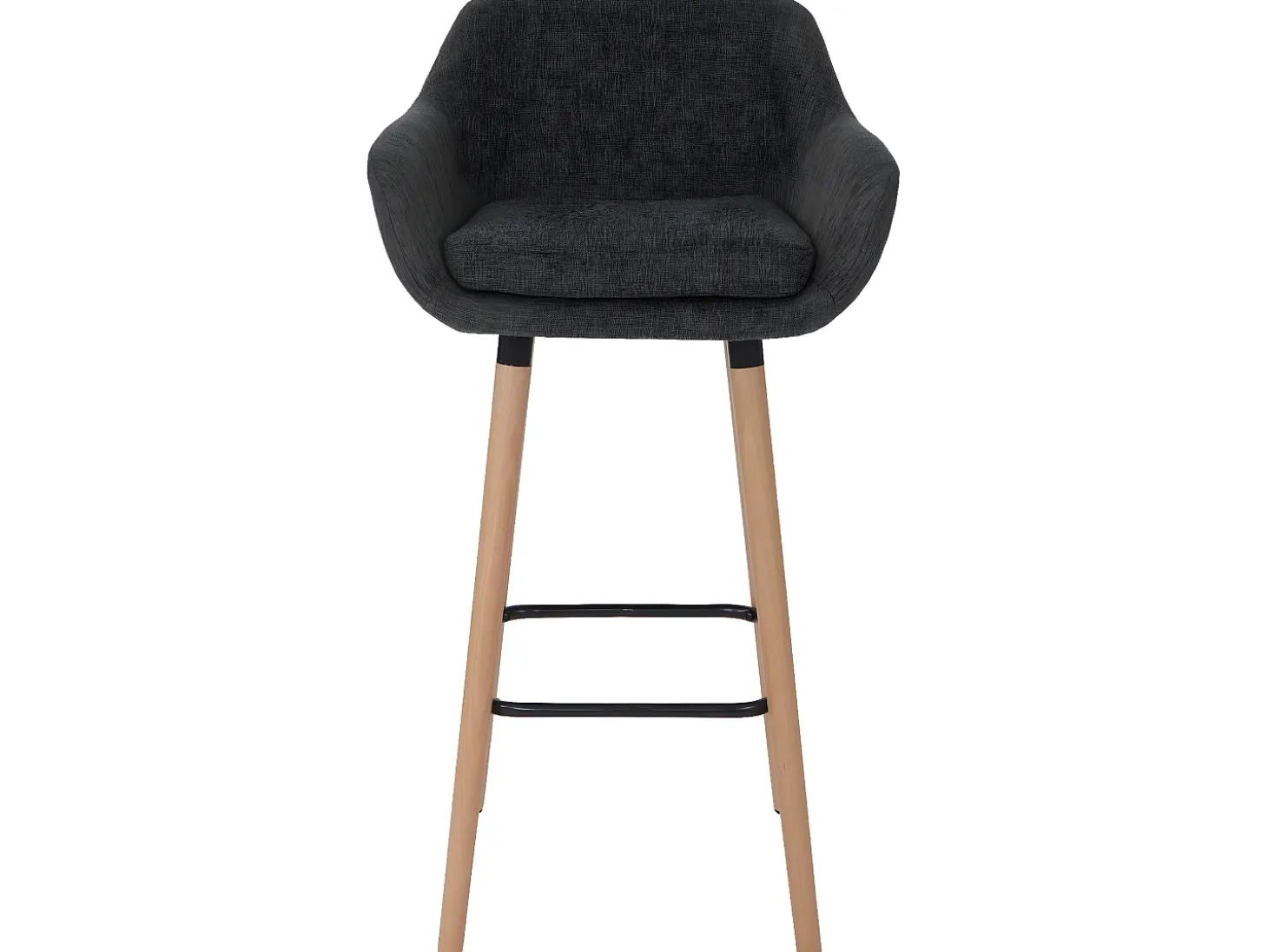 Taburete de bar Vaasa T381 (set de 2), textil, gris oscuro