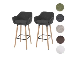 Taburete de bar Vaasa T381 (set de 2), textil, gris oscuro