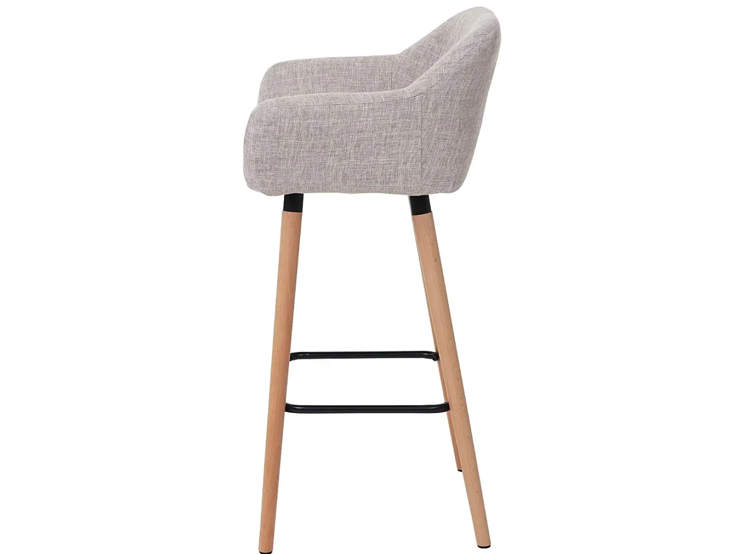 Taburete de bar Vaasa T381 (set de 2), textil, gris crema