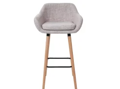 Taburete de bar Vaasa T381 (set de 2), textil, gris crema