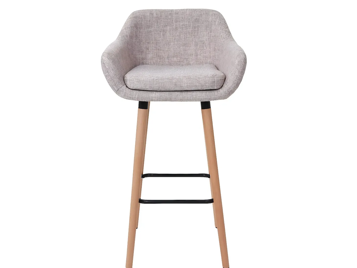 Taburete de bar Vaasa T381 (set de 2), textil, gris crema