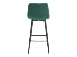 Taburete de bar Valora TEOTO de terciopelo verde oscuro con patas de acero negro x1