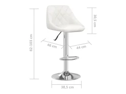 Taburete de cocina cuero sintético blanco