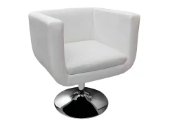 Taburete de cocina cuero sintético blanco ES11559