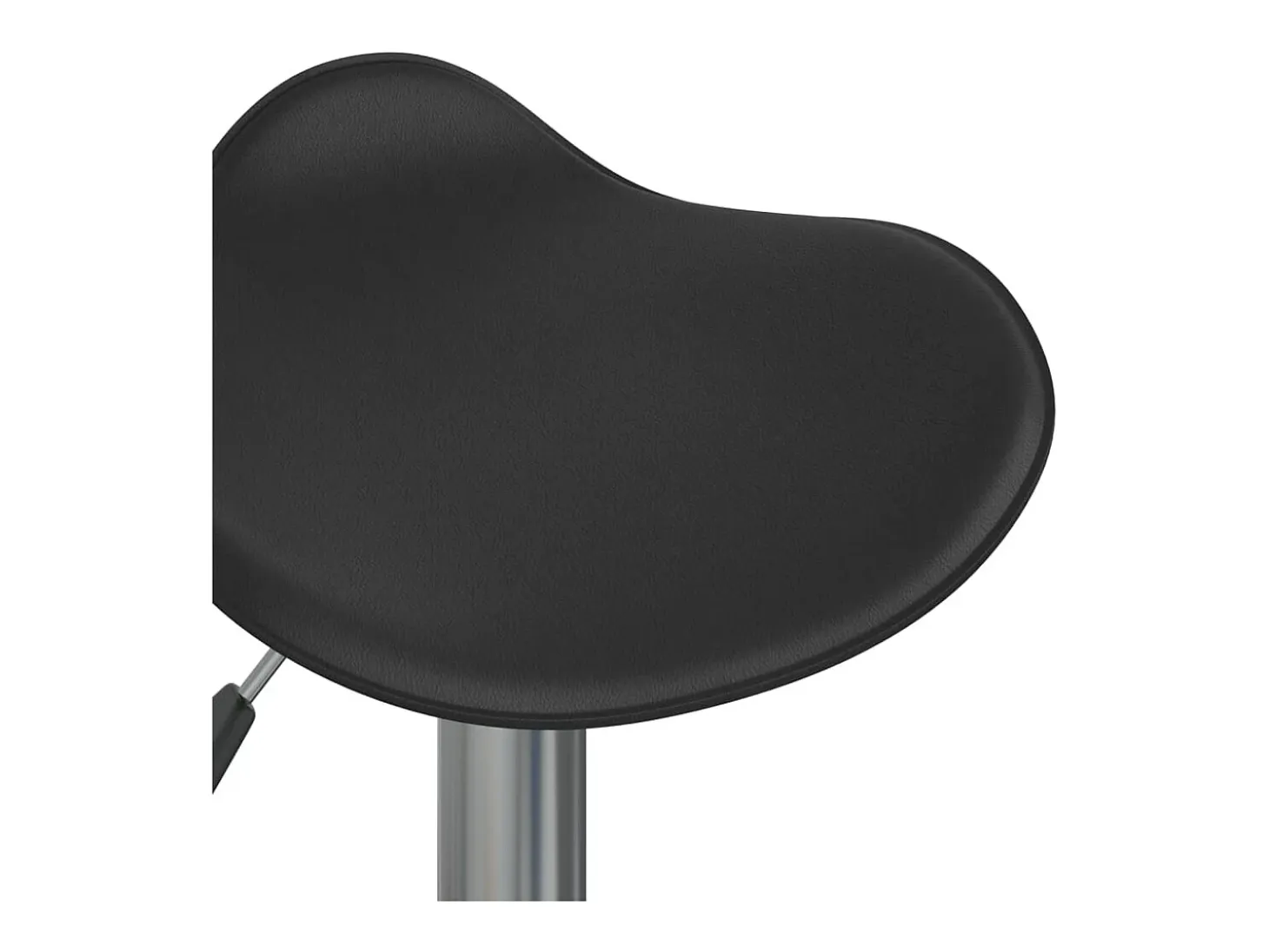 Taburete de cocina de acero cromado y cuero artificial negro
