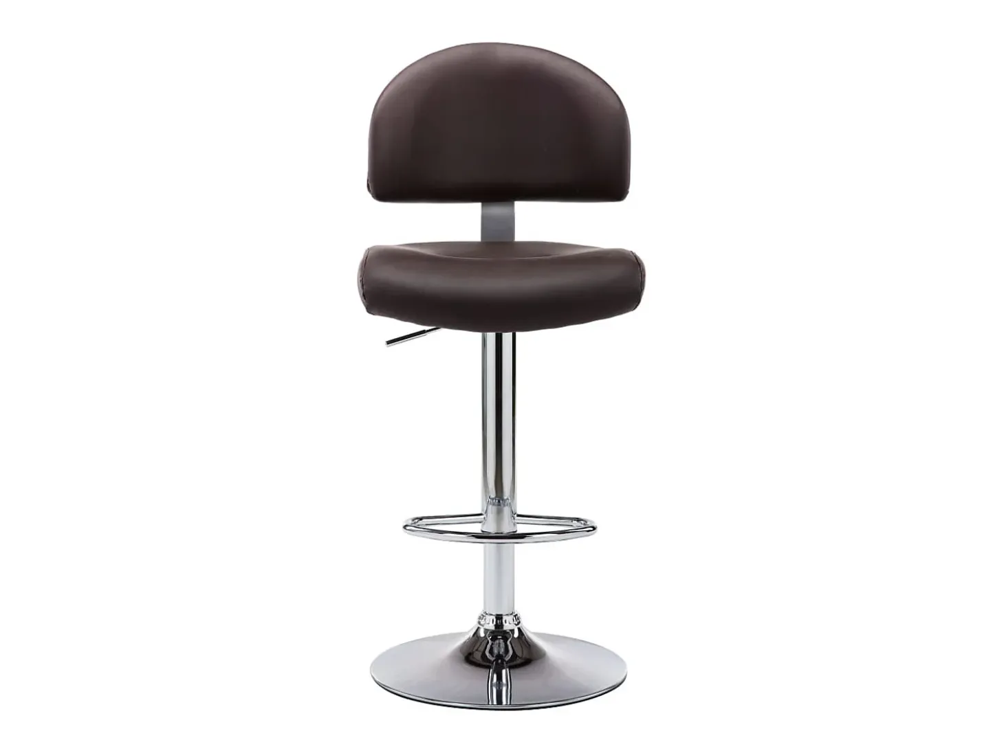 Taburete de cocina de cuero sintético marrón