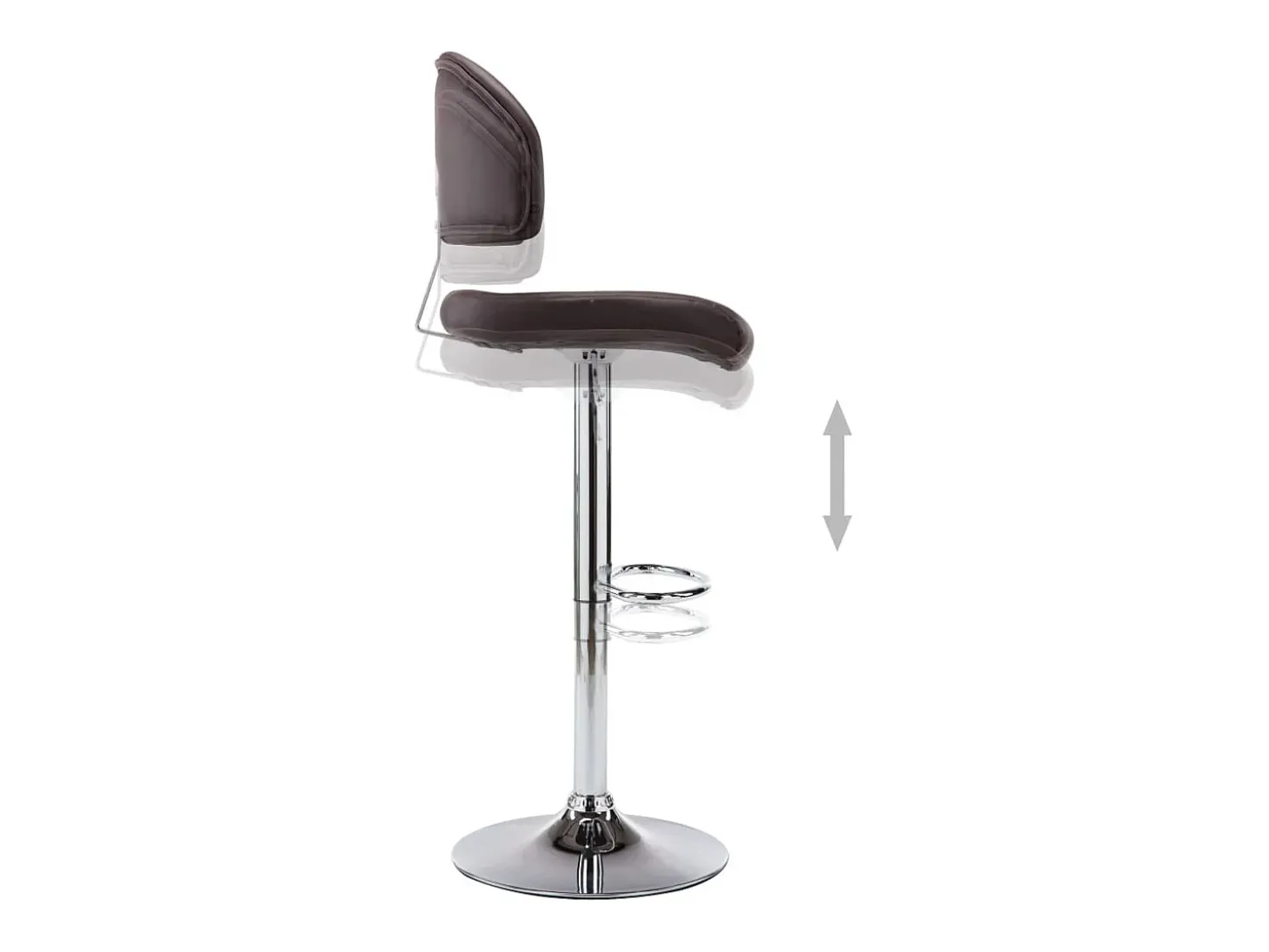 Taburete de cocina de cuero sintético marrón