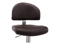 Taburete de cocina de cuero sintético marrón
