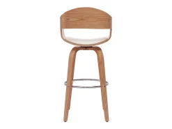 Taburete de cocina de diseño giratorio blanco con madera clara 67.5 cm GAO
