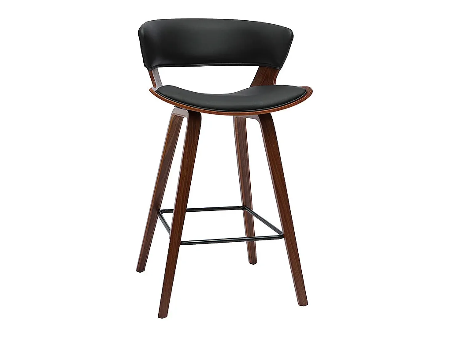 Taburete de cocina de diseño negro con madera oscura 65 cm SYRAH